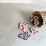 【66-90cm】水着 ベビー ビッグリボン・花柄セパレート スイムウェア - 画像 (3)