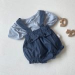 【66-90cm】サロペットロンパース ベビー ダブル ポケット - 画像 (12)