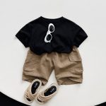 【80-130cm】半袖Tシャツ キッズ服 ベーシック 無地 クルーネック - 画像 (8)