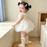 【66-90cm】ロンパース ベビー ふわふわ リボン - 画像 (8)