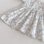 【66-140cm】ロンパースorワンピース ベビー 姉妹服 レースブルー花 - 画像 (20)