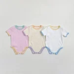 【66-90cm】ロンパース ベビー バイカラー シンプル - 画像 (2)