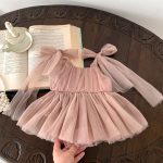 【66-90cm】ロンパース ベビー ふわふわ チュール プリンセスドレス - 画像 (5)