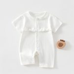 【66-90cm】ロンパース ベビー メロウ フリル 無地 - 画像 (4)