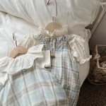 【66-90cm】ロンパース ベビー キャミチェック カジュアル - 画像 (23)
