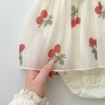 【66-90cm】ロンパース 蝶結び レース レッド 可愛い - 画像 (11)