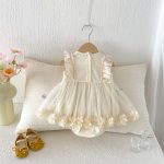 【66-90cm】ロンパース ベビー ローズ フリル かわいい - 画像 (3)
