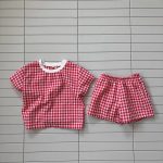 【73-120cm】セットアップ ベビー ドーパミンカラー チェック柄 - 画像 (5)