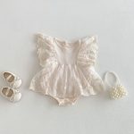 【66-90cm】ロンパース ベビー レース フリル - 画像 (2)
