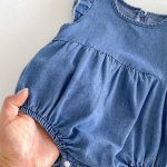 【66-90cm】ロンパース デニム フリル ノースリープ - 画像 (12)