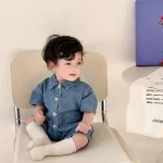 【66-90cm】ロンパース ベビー ポロデザイン デニム - 画像 (10)