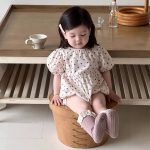 【66-90cm】ロンパース ベビー ポルカドット パフスリーブ - 画像 (6)