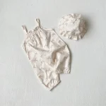 【66-100cm】ロンパース ベビー ハット付き リボン プリント キャミ - 画像 (24)