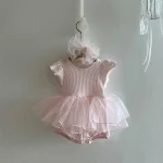 【66-90cm】ロンパース ベビー バック リボン メッシュ - 画像 (6)