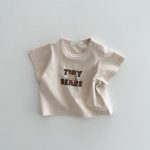 【73-100cm】半袖Tシャツ ベビー アルファベット クマ柄 プリント - 画像 (9)
