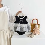 【66-90cm】ロンパース ベビー 蝶結び メッシュ スウィート - 画像 (4)
