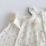 【66-90cm】ロンパース ベビー ドット 蝶結び フリル - 画像 (14)