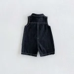 【66-90cm】ロンパース ベビー 熊柄 デニム オールインワン - 画像 (4)