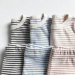 【73-100cm】セットアップ ベビー ベーシックリブ編み ボーダー柄 - 画像 (14)