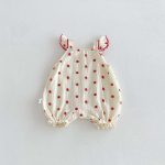 【66-90cm】ロンパース ベビー イチゴ フリル オールインワン - 画像 (4)