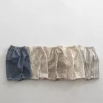 【73-100cm】パンツ ベビー 韓国風 七分丈 ストライプORシンプル - 画像 (5)