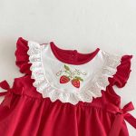 【66-90cm】ロンパース ベビー イチゴ柄 レッド - 画像 (10)