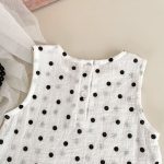 【73-120cm】 セットアップ 女の子 ドットノースリーブ - 画像 (9)