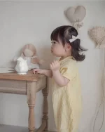 【66-90cm】ロンパース ベビー シンプル リネン オールインワン - 画像 (8)