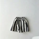 【73-120cm】ショートパンツ ベビー ストライプ パンツ - 画像 (4)