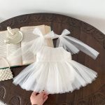 【66-90cm】ロンパース ベビー ふわふわ チュール プリンセスドレス - 画像 (6)