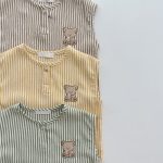 【80-130cm】セットアップ カラフル ストライプ 熊 シンプル - 画像 (8)