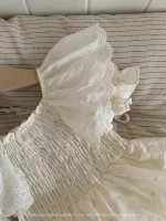 【66-90cm】ロンパース ベビー レース パフスリーブ 小花柄 - 画像 (20)