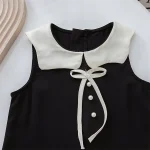 【80-130cm】ワンピース 女の子 リボン 丸襟 - 画像 (7)