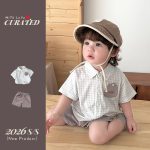 【73-100cm】セットアップ  ベビー 可愛い チェック シャツ＆パンツ - 画像 (4)