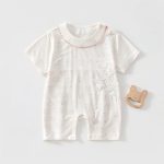 【73-90cm】ロンパース ベビー レース ラウンドネック 小花柄 - 画像 (3)