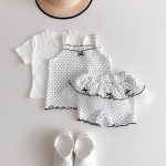 【73-100cm】セットアップ ベビー リボン ドット柄キャミソール&ショートパンツ - 画像 (6)