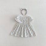 【66-140cm】ロンパースorワンピース ベビー 姉妹服 レースブルー花 - 画像 (13)