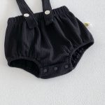 【66-100cm】セットアップ ブラック フラワー サロペット＆シャツ - 画像 (13)