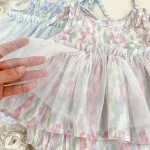 【66-90cm】ロンパース ベビー リボン ワンピース風 - 画像 (6)