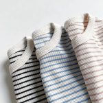 【73-100cm】セットアップ ベビー ベーシックリブ編み ボーダー柄 - 画像 (12)