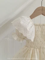 【66-90cm】ロンパース ベビー レース パフスリーブ 小花柄 - 画像 (17)