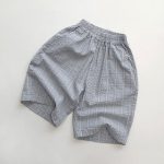 【80-130cm】ワイドパンツ キッズ服 薄手 通気性 ストライプ - 画像 (5)