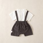 【73-100cm】オールインワン ベビー 可愛い グレーサロペット - 画像 (5)