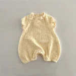 【66-90cm】ロンパース ベビー シンプル リネン オールインワン - 画像 (7)