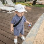 【66-100cm】ロンパース ベビー ストライプ 半袖 オーバーオール - 画像 (2)
