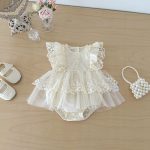 【66-90cm】ロンパース ベビー レース クリーム おしゃれ - 画像 (8)