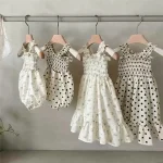 【66-90cm】キャミ ロンパース ベビー ドットor小花柄 - 画像 (10)