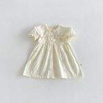 【66-130cm】ロンパースorワンピース ベビー 姉妹服 クリーム ダブル蝶結び - 画像 (6)