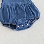【66-90cm】ロンパース デニム フリル ノースリープ - 画像 (11)