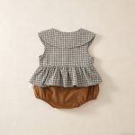 【66-90cm】ロンパース ベビー 可愛い チェック - 画像 (8)